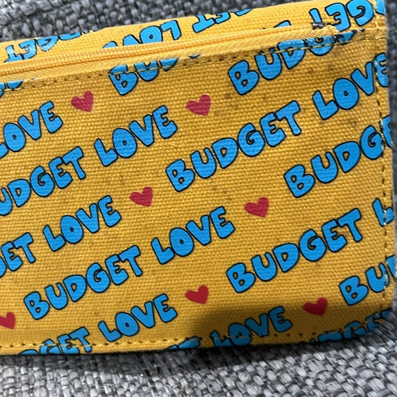 Angry Little Girls By Lela Lee Wallet yellow with red hearts blue text - Picture 5 of 9